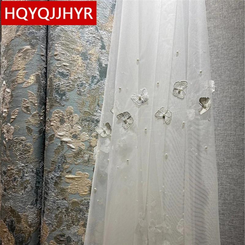 European Top 3D Embossed Stereo Jacquard Blackout Curtains For Living Room Bedroom Windows High Quality Custom Kitch